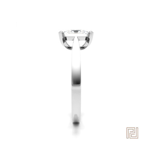 Radiant Solitaire Diamond Engagement Ring – view 4