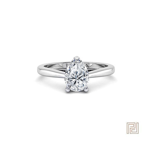 Diamond Pear Shaped Solitaire Engagament Ring – view 2