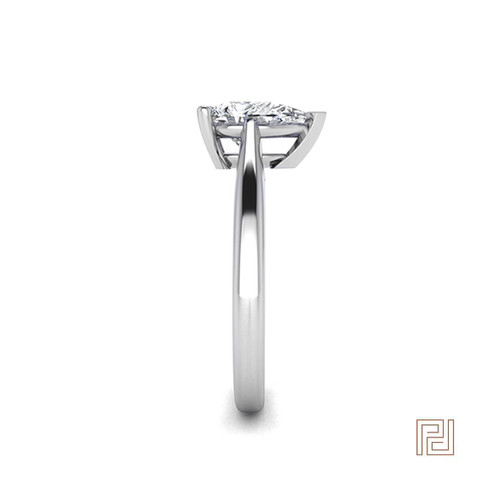 Diamond Pear Shaped Solitaire Engagament Ring – view 4