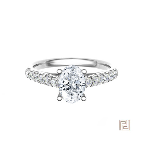 Oval Solitaire Engagement Ring – view 2