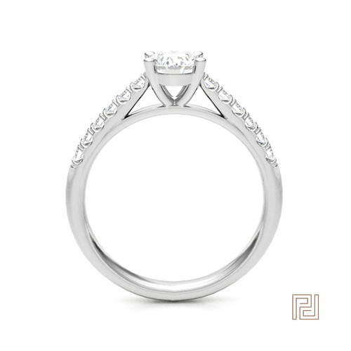 Oval Solitaire Engagement Ring – view 3