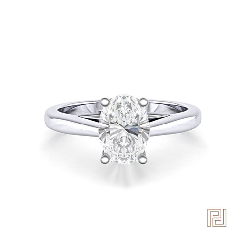 Classic Oval Solitaire Engagement Ring – view 2