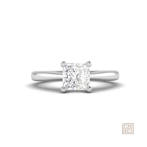Classic Princess Solitaire Diamond Ring – view 2