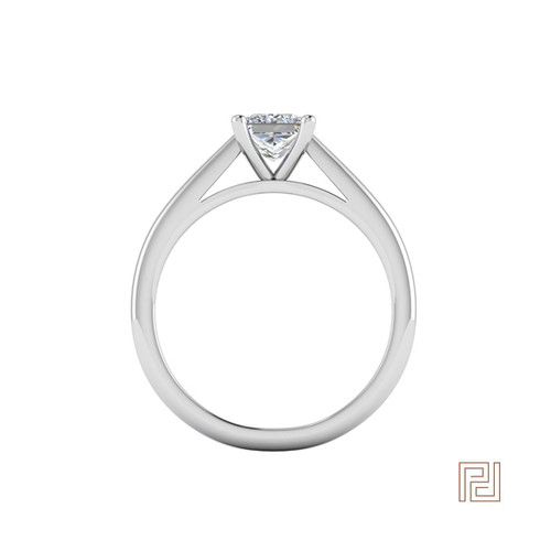 Classic Princess Solitaire Diamond Ring – view 3