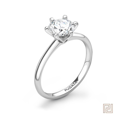 Classic Round 6 Claw Solitaire Engagement Ring