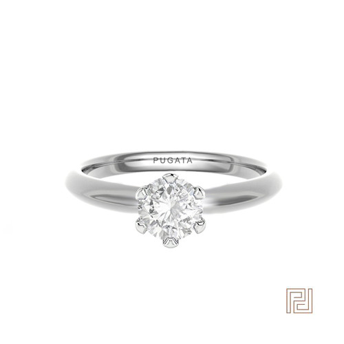 Classic Round 6 Claw Solitaire Engagement Ring – view 2