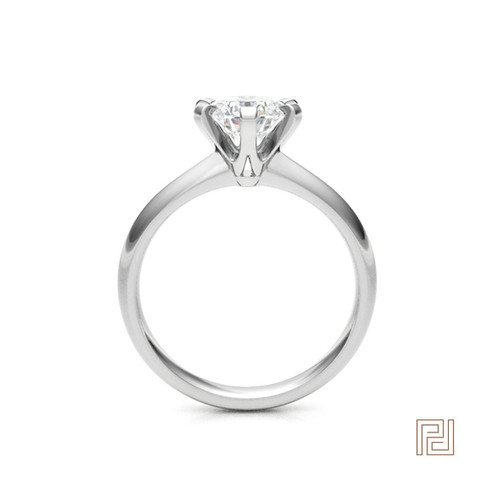 Classic Round 6 Claw Solitaire Engagement Ring – view 3