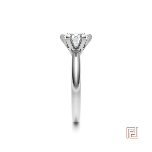 Classic Round 6 Claw Solitaire Engagement Ring – view 4