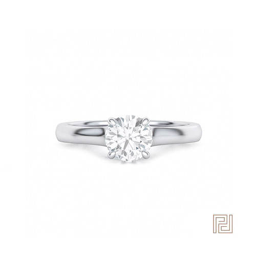 Crossover Round Solitare Ring – view 2