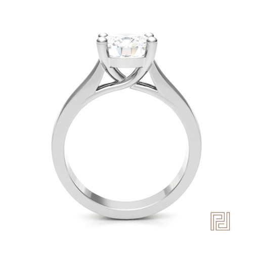 Crossover Round Solitare Ring – view 3