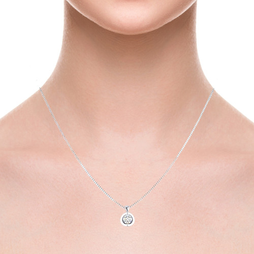 Curve Round Diamond Pendant – view 2