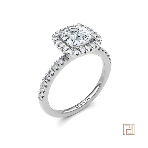 Cushion Cut Halo Diamond Engagement Ring