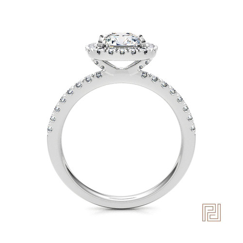 Cushion Cut Halo Diamond Engagement Ring – view 3