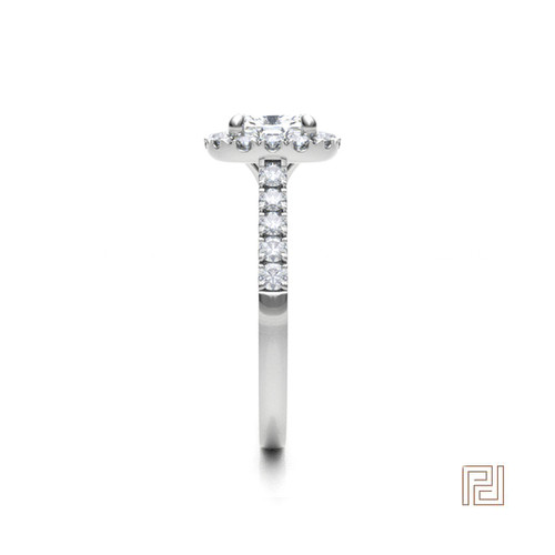 Cushion Cut Halo Diamond Engagement Ring – view 4
