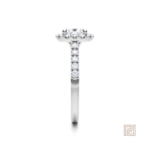 Cushion Cut Halo Pave Diamond Engagement Ring – view 4