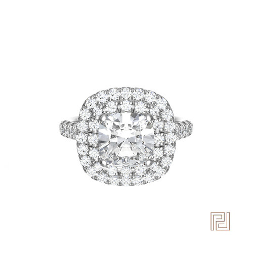 Double Halo Cushion Engagement Ring – view 2