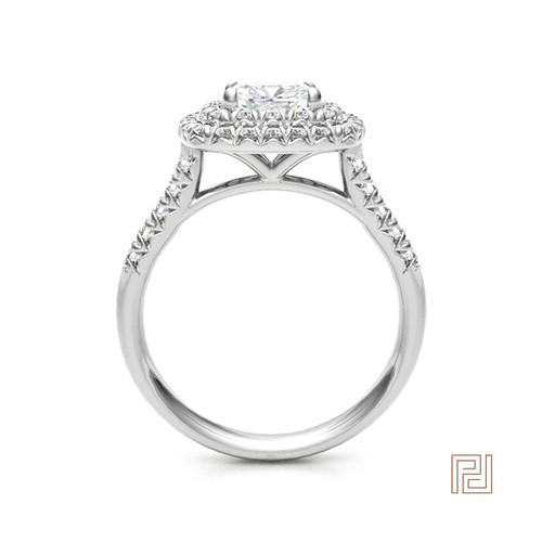 Double Halo Cushion Engagement Ring – view 3