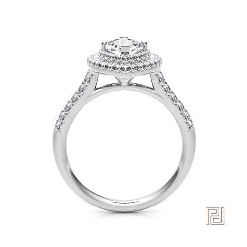 Double Halo Marquise Engagement Ring – view 3