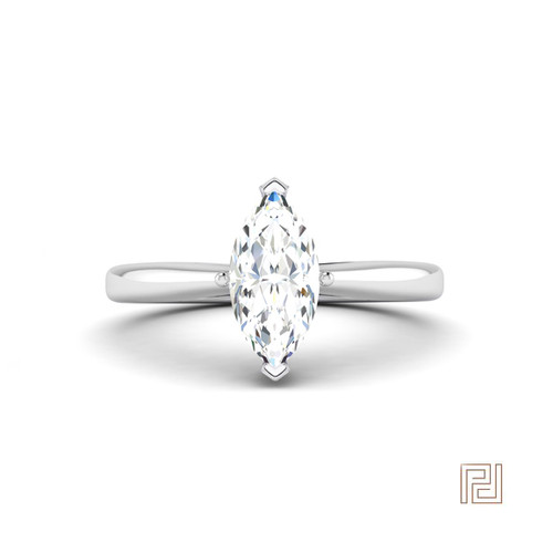 Marquise Solitaire Diamond Engagement Ring – view 2