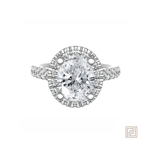 Oval Halo Diamond Engagement Ring – view 2