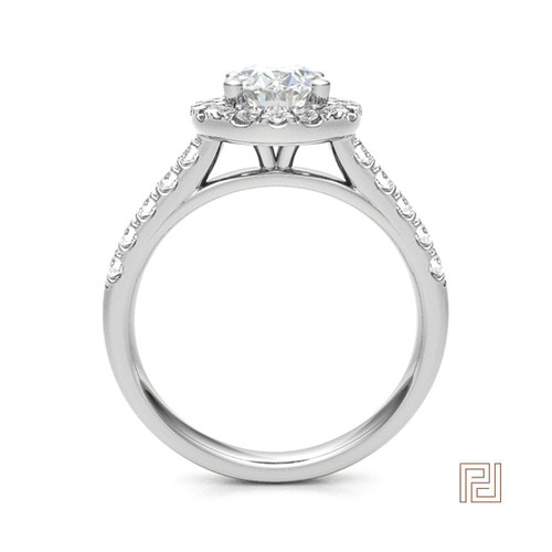 Oval Halo Diamond Engagement Ring – view 3