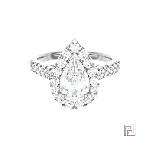 Pear Cut Halo Engagement Ring – view 2