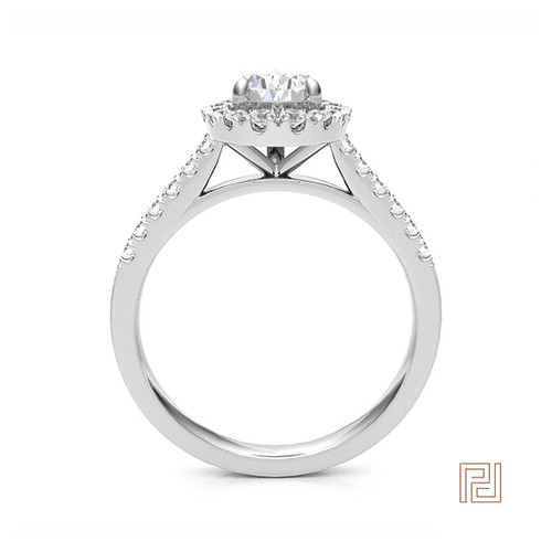 Pear Cut Halo Engagement Ring – view 3