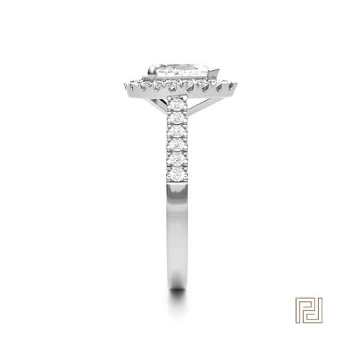 Pear Cut Halo Engagement Ring – view 4