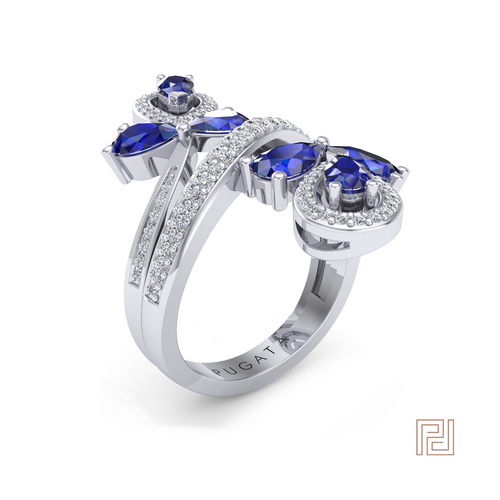Platinum Sapphire Fantasy Dress Ring – view 2