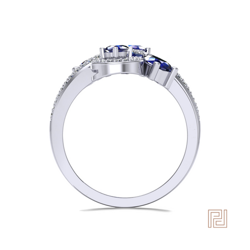 Platinum Sapphire Fantasy Dress Ring – view 3