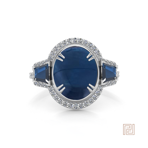 Platinum Sapphire Midnight Dress Ring – view 2
