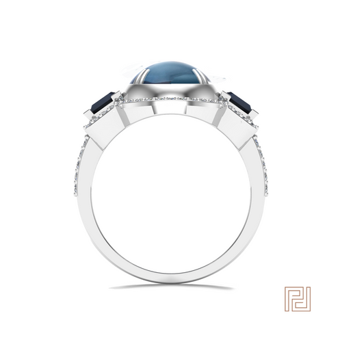Platinum Sapphire Midnight Dress Ring – view 3