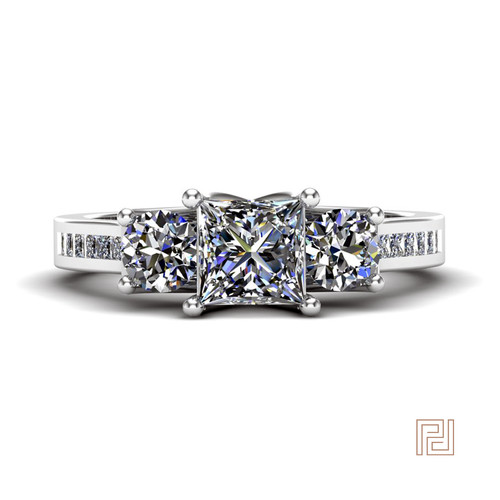 Platinum Tulip Trilogy Ring – view 2