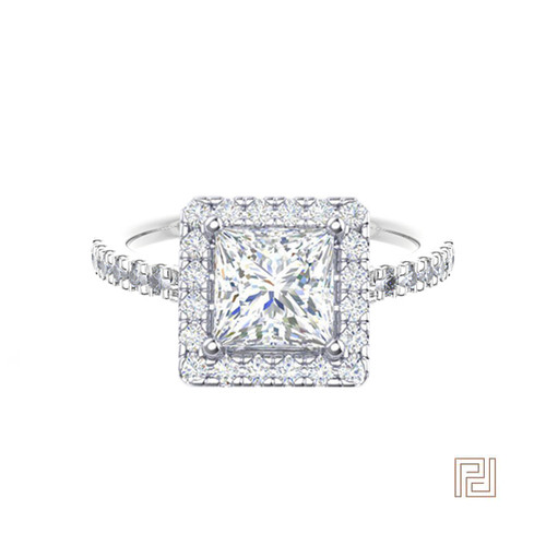 Princess Cut Halo Engagement Ring – view 2