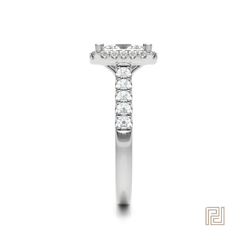 Princess Cut Halo Engagement Ring – view 4