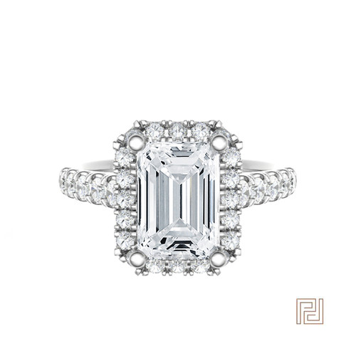 Radiant Cut Halo Engagement Ring – view 2