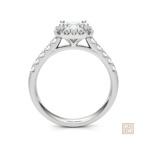 Radiant Cut Halo Engagement Ring – view 3