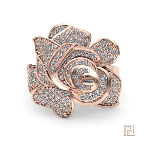 Rose Gold Rose Ring – view 2