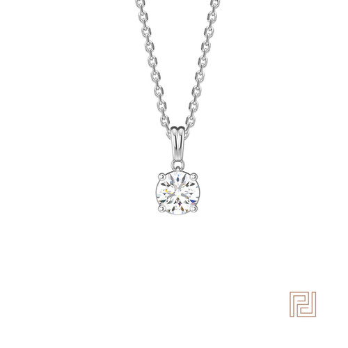 Round Diamond Solitaire 4 Claw Pendant