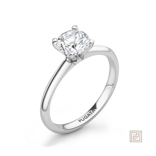 V Shaped Classic Solitaire Diamond Engagement Ring