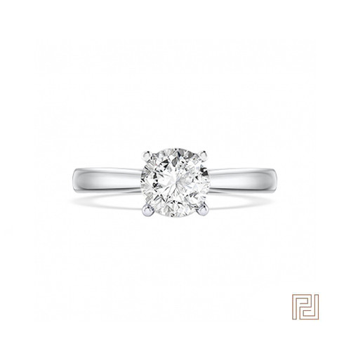 V Shaped Classic Solitaire Diamond Engagement Ring – view 2