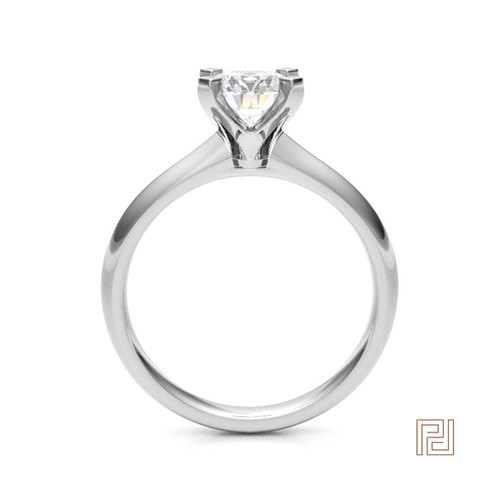 V Shaped Classic Solitaire Diamond Engagement Ring – view 3