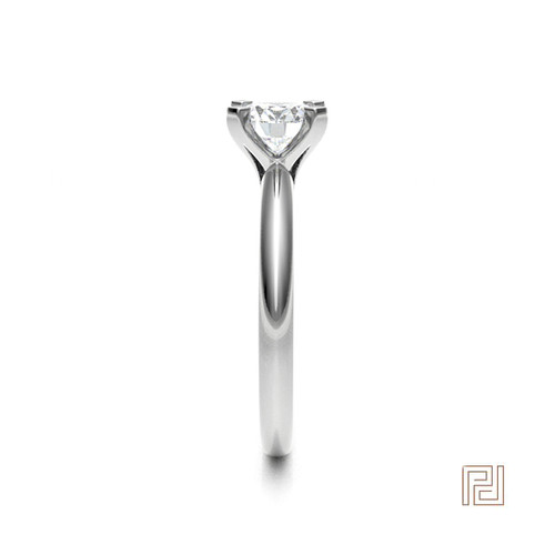 V Shaped Classic Solitaire Diamond Engagement Ring – view 4