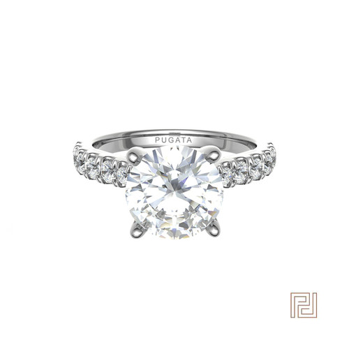V Shaped Solitare Diamond Engagement Ring – view 2