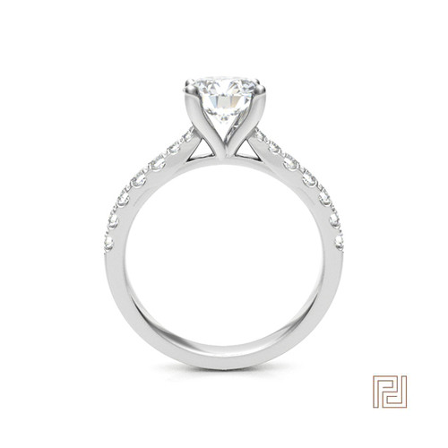 V Shaped Solitare Diamond Engagement Ring – view 3