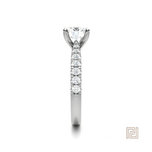 V Shaped Solitare Diamond Engagement Ring – view 4