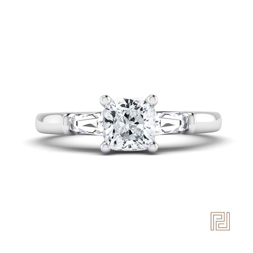 Cushion Trilogy Diamond Engagement Ring – view 2