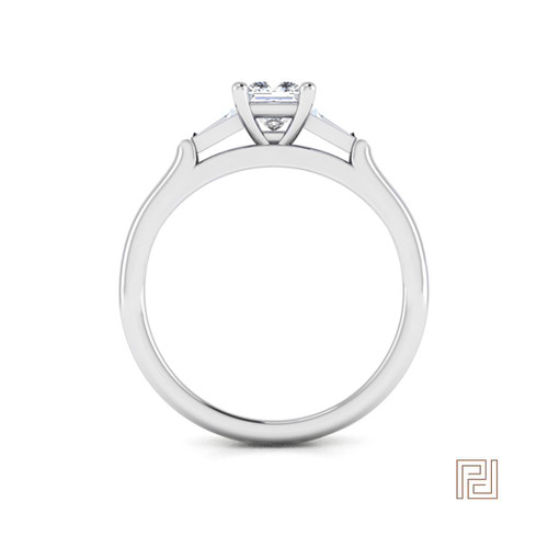 Cushion Trilogy Diamond Engagement Ring – view 3