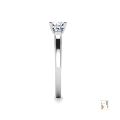 Cushion Trilogy Diamond Engagement Ring – view 4