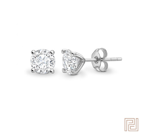 Diamond 4 Claw Stud Earrings